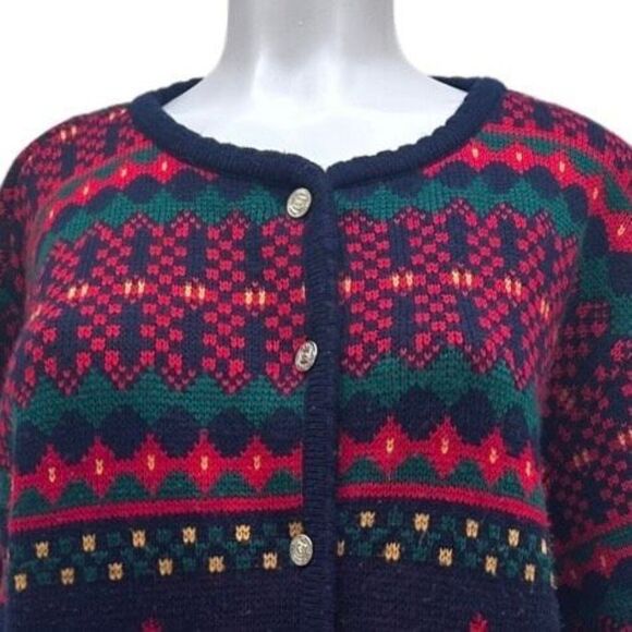 Vtg Paquette Byer California Sweater Large Multicolor Fair Isle Boucle Terrier - Picture 3 of 11